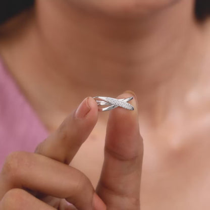 Silver Merging Orbits Ring