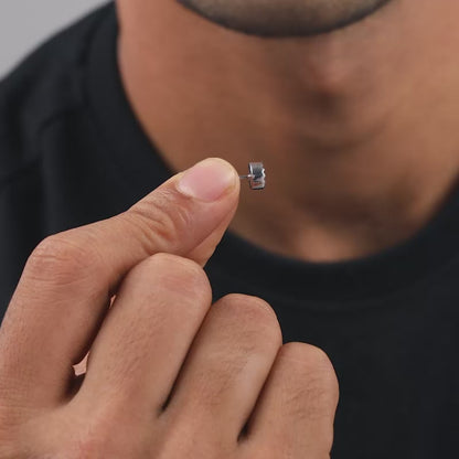 Silver Chakra Shield Stud For Him