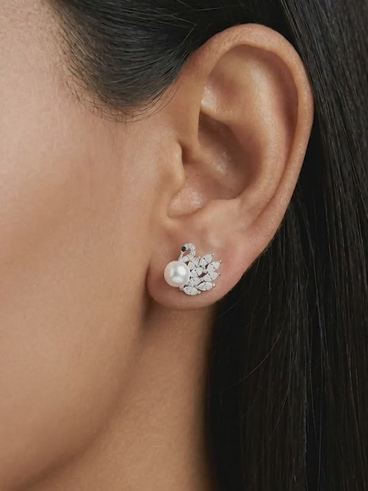 Silver Chloe Pearl Earrings