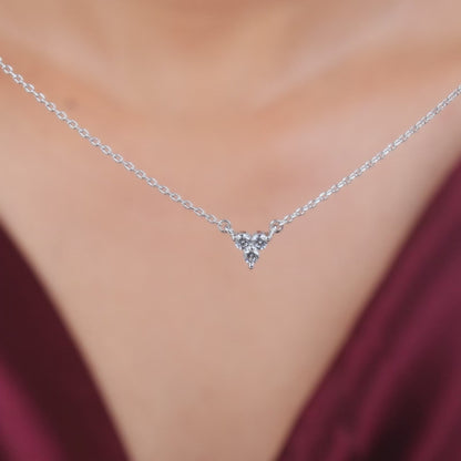 Silver Clover Crystal Necklace