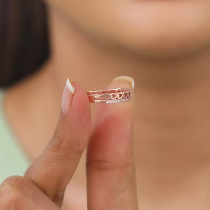 Rose Gold Spark Romance Ring