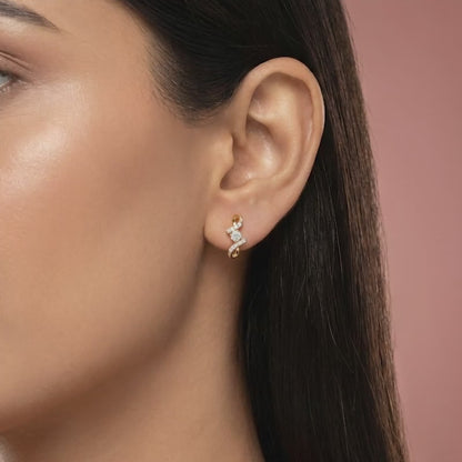 Gold Twisted Glam Lab Grown Diamond Earrings