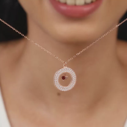 Rose Gold Special Slides Open Pendant With Link Chain