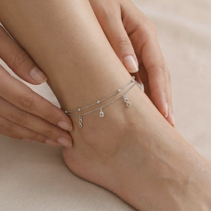 Silver Infinite Drizzle Anklet