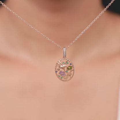 Rose Gold Love Of Nature Pendant With Link Chain