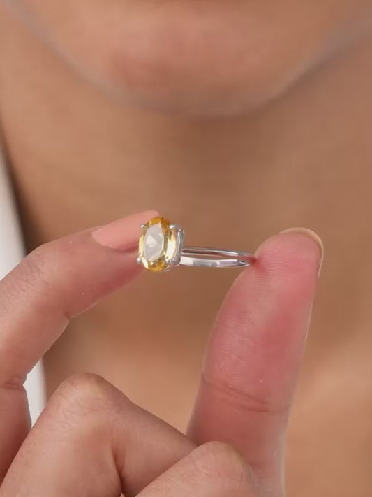Silver Grace Citrine Ring