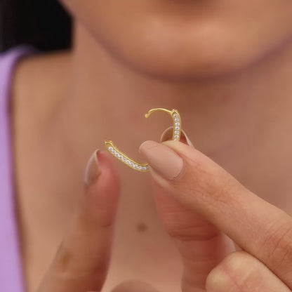 Golden Interconnected Hoop Earrings