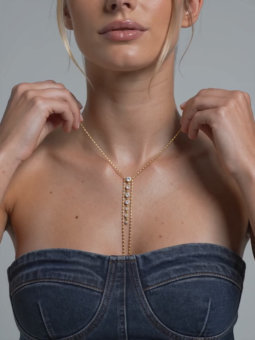IXIA by GIVA Linear Gold Plated Necklace