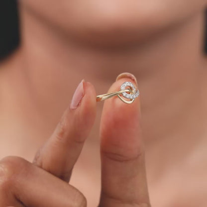 Gold Interlocking Lab Grown Diamond Ring