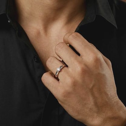 Silver Vanguard Ring For Him (Size 12)