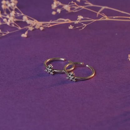 Oxidised Silver Mayuri Toe Rings
