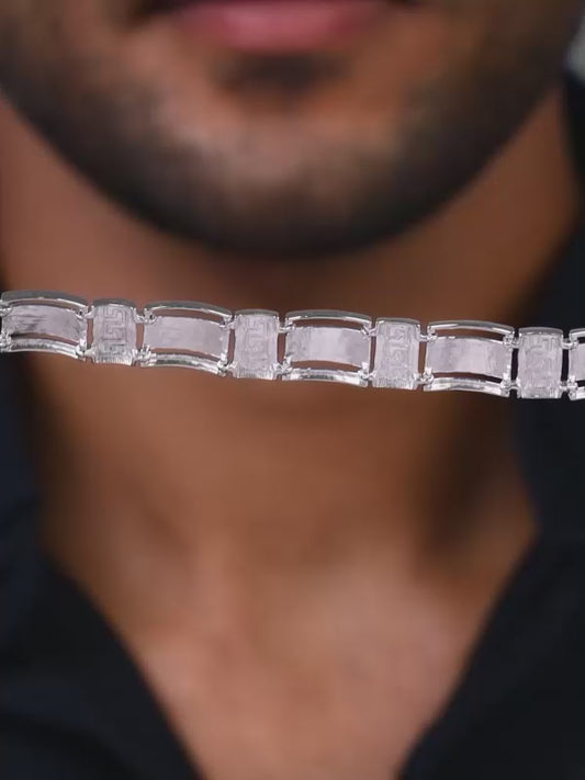 Silver Wave Bracelet For Him