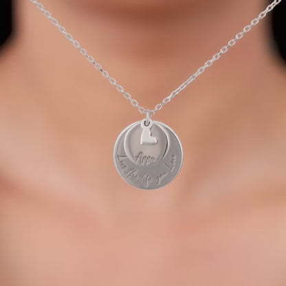 Silver Personalised Layered Coins Name Necklace