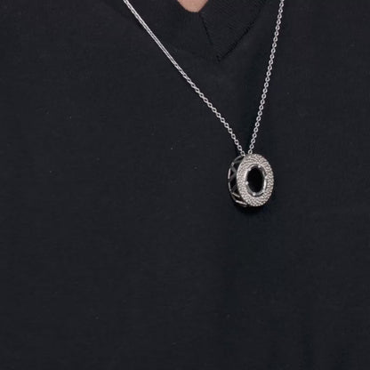 Silver Serenity Sphere Pendant With Link Chain
