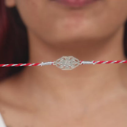 Silver Hexagon Om Rakhi