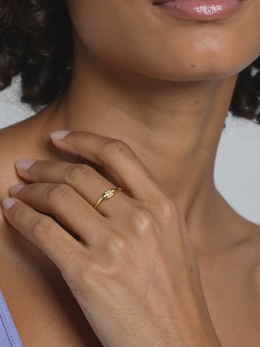 Golden Floral Promise Ring
