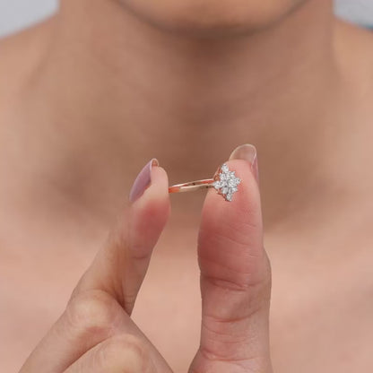 Rose Gold Mystic Floral Lab Grown Diamond Ring