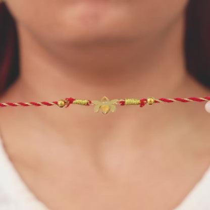 Golden Bloom Lotus Rakhi