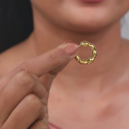 Golden Bubblegum Hoop Earrings
