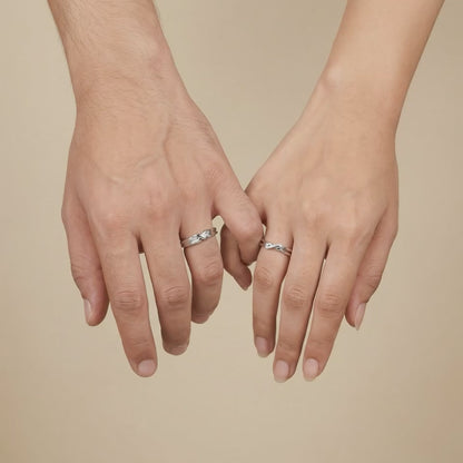 Silver Entwined Infinity Couple Rings