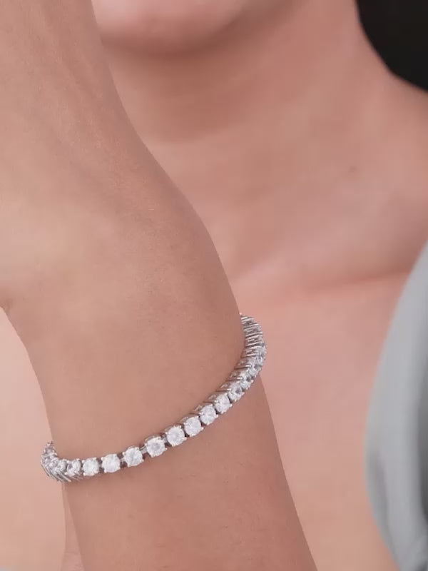 Silver Sparkly Elegant Tennis Bracelet
