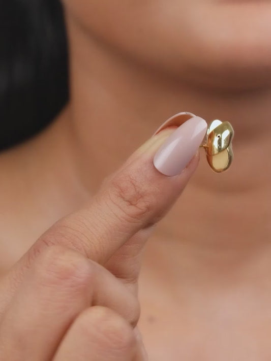 Golden Sculpted Floral Stud Earrings