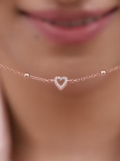 Rose Gold Halo Heart Bracelet