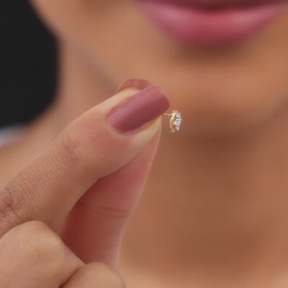 Gold Circular Quartet Diamond Stud Earrings