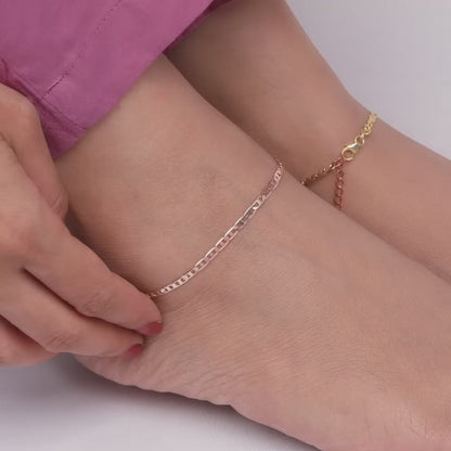 Rose Gold And Golden Marine Chain Anklet