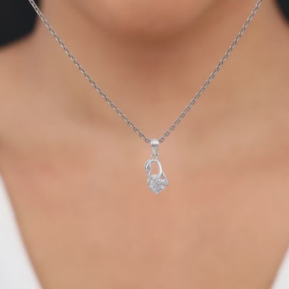 Silver Mini Swan Pendant with Link Chain