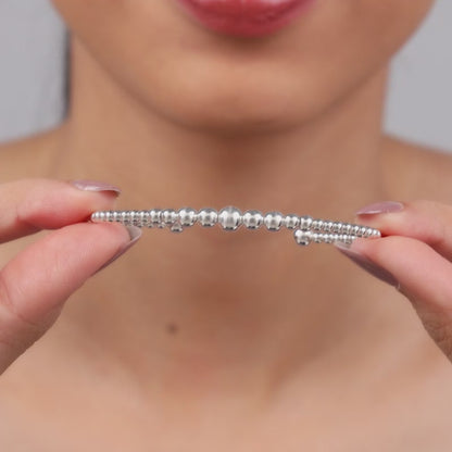 Silver Sphere Cuff Bracelet