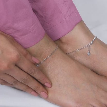 Silver Soft Glow Anklet