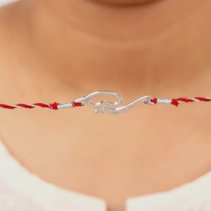 Silver Stylish Om Rakhi