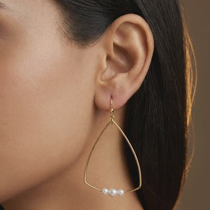 Golden Carole Pearl Dangler Earrings