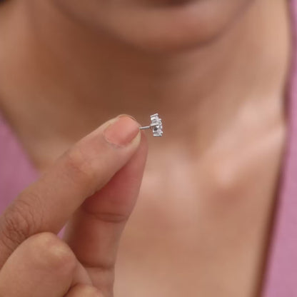 Silver Twinkling Floral Earrings