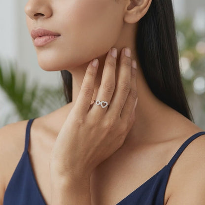 Gold Heart And Halo Lab Grown Diamond Ring (Size 12)