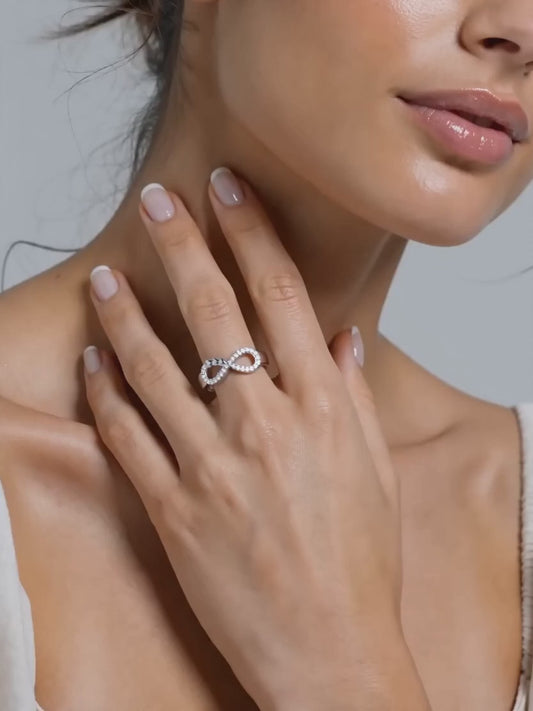 Silver Infinity Heart Ring