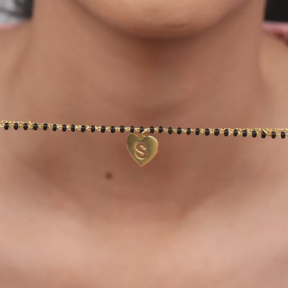 Golden Personalised Heartfelt Initial Mangalsutra Bracelet