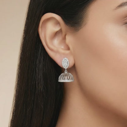 Silver Raktima Jhumki