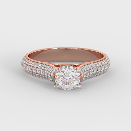 Rose Gold Solitaire Meraki Diamond Ring