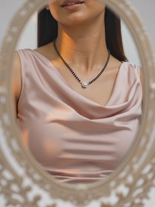 Silver Drizzle Drop Mangalsutra