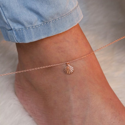 Rose Gold Seashell Whisper Anklet