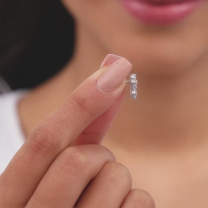 Silver Triad of Shine Earrings