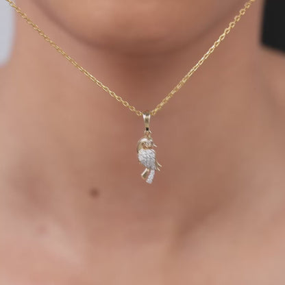 Gold Gilded Wings Lab Grown Diamond Pendant