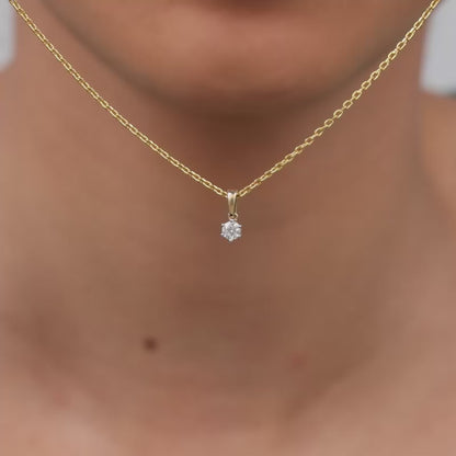 Gold Dazzling Solitaire Lab Grown Diamond Pendant