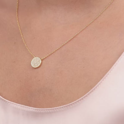 Golden Studded Disk Necklace