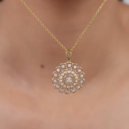 Gold Florentia Lab Grown Diamond Pendant