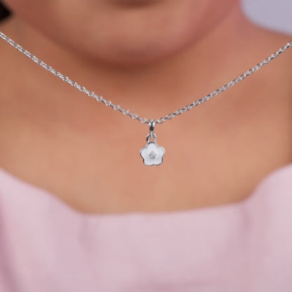 Silver Snow Pixie Kids Pendant with Link Chain