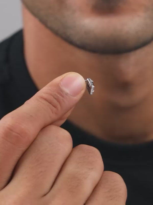 Silver Celestial Square Stud For Him