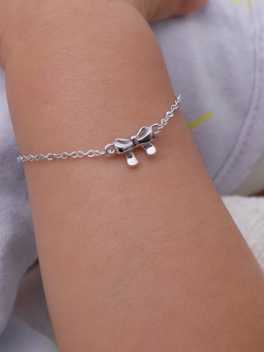 Silver Lil’ Bow Kids Bracelet (0 - 2 Years)
